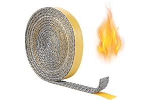 HUTHUHNHN Guarnizione autoadesiva per camino, 3 mm x 1 cm x 3 m, autoadesiva per stufe, resistente al calore fino a 550 gradi Celsius