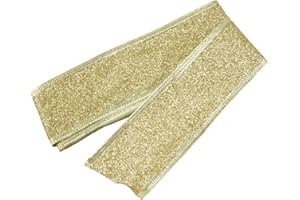 Bestoyard - Cinta brillante para decoración de árbol de Navidad, 200 x 5 cm, color dorado