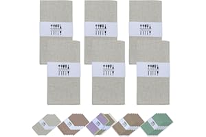 DIKARIYA Tovaglioli di Stoffa Beige, 6 Pezzi Tovaglioli in Lino Lavabili Riutilizzabili, Cotone Tovaglioli in Tessuto per Cucina, Feste, Decorazione da Tavolo, Matrimonio, Cena, Caffè, Ristorante