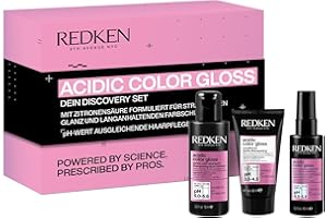 Redken Probierset mit Shampoo 75ml, Conditioner 50ml und Leave-In Spray 45ml für Reinigung und Farbschutz bei gefärbtem Haar, Mit Glanzkomplex & Hitzeschutz bis zu 230°C, Acidic Color Gloss