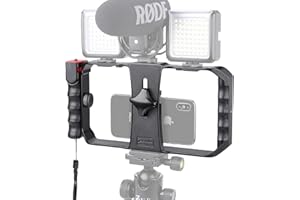 Zeadio Kabellos Smartphone Video Rig, Handgriff Griffstabilisator mit Fernbedienung für Video Maker Filmmaker Videographer, passend für alle iPhone- und Android-Smartphones