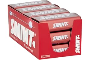 ‎SMINT Smint Sugar Free Strawberry Mints, Suitable for Vegetarians - 12 x 50 XXL Tins
