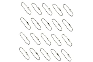 JIEDDEY Catena a sfere, 100 pezzi, in metallo, con sfere di ferro, per collane, tag, portachiavi, gioielli, artigianato, argento, 6 pollici