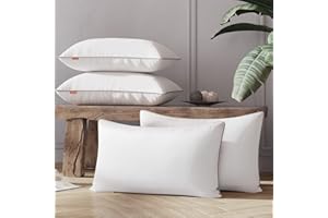 Sweetnight - Cuscini Confezione da 4 pezzi 48 x 74 cm, in Tessuto 100% Cotone Federa in Microfibra, Anti Russamento, Traspirante Hotel Qualità Cuscini