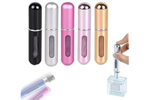 AZJ Pack of 5 Mini Perfume Travel Bottle, Perfume Atomiser Refillable, 5ML Spray Bottles, Portable for Travel Holiday, Outdoor Activities and Business