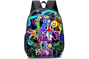 UZSXHJ Rainbow Mochila Infantil 3D - Juego Mochila Escolar de Dibujos Animados en 3D con Estampado Rainbow - Bolsa de Viaje para Niños de Colegio o Guarderia