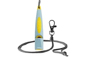 ACME Gwizdek dla psa nr 210,5 (aktualizacja 2023) z bezpłatną tasiemką w kolorze matowo-czarnym | Alpha | Idealny do przypomnienia | Duży zasięg | Standardowa częstotliwość (Baby Blue/Yellow)