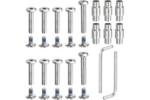 PATIKIL Línea Patín Eje Tornillo Reemplazo, 1 Juego Rodillo Rueda Reparación Kit Accesorios con Larga Manga Espaciador Eje Llave, Plata