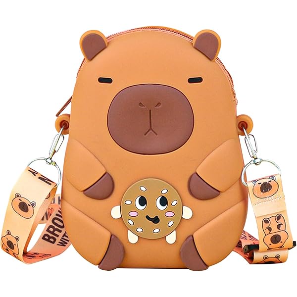 Sac Bandoulière Enfant En Peluche Capybara - Design Kawaii - Taille 18x16 Cm - Idéal Pour Les Filles De 5 à 12 Ans