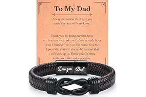 EPVID Gifts for Dad, Leather Bracelet Dad Gifts from Daughter Son, Perfect Christmas Birthday Valentines Day Fathers Day Gift for Men, Stocking Fillers for Men