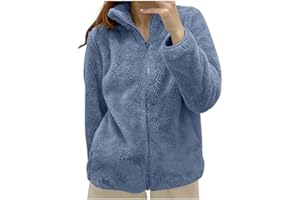 Generico Giacca da Donna Pile Donna Lunga Pile Senza Cappuccio e con Zip Giacche Giacca Teddy Donna Versione Loose Del Cappotto A Maniche Lunghe Autunno e Inverno Caldo Cappotto con Homewear