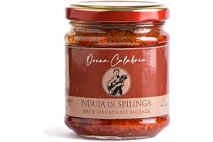 NDUJA di Spilinga - Spicy Spreadable Italian Sausage (180g - 6.35 oz) | Italian Artisan Food Gourmet Delicatessen | Made in Italy by Donna Calabria