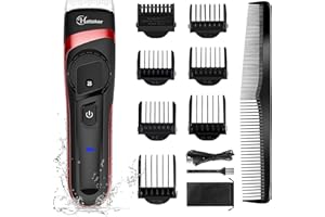 HATTEKER Bezprzewodowa, profesjonalna maszynka do strzyżenia włosów dla mężczyzn, w zestawie z trymerem do brody, wodoodporna z precyzyjną regulacją do używania mokro i na sucho