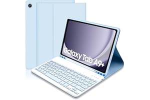 HOFSOS Tastiera Custodia per Samsung Galaxy Tab A9+ 2023 11 Pollici (SM-X210/X216/X218), Italiano QWERTY Rimovibile Bluetooth Tastiera, Custodia con Supporto Pencil per Samsung Galaxy Tab A9 plus-Cielo Blu