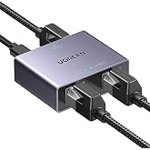 UGREEN Gigabit Ethernet Switch Splitter 1 to 2 1000Mbps | Internet LAN Splitter RJ45 Network Switch with USB C Cable Compatib