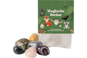 IDEENVERLAG HAMBURG 10x "Magische Steine" Glückssteine für Kinder – Mitgebsel für Kindergeburtstag – Glücksbringer Stein - Geburtstagmitbringsel – Gastgeschenk Kinder Geburtstag – Glücksstein Mitbringsel