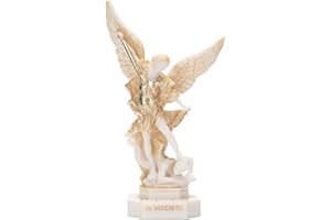 BEAUTIFULGREEKSTATUES BEAUTIFUL GREEK STATUES Archanioł Święty Michał Statua Rzeźba kontra Lucyfer Złoty odcień 20 cm