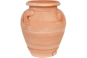 Biscottini Zewnętrzne gliniane doniczki 28x25x30 cm Made in Italy -Słoik z terakoty - Doniczki na rośliny rzemieślnicze - Doniczka odporna na mrós - Sadzarka z terakoty - Słoik ogrodowa