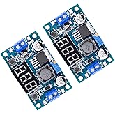 Valefod 2 Pack LM2596 DC to DC Voltage Regulator 4-40V to 1.5-35V Buck Converter with LED Display