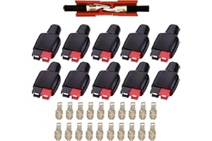 CESFONJER Conector de batería 45A 600V utilizados en: vehículos eléctricos, Fuente de alimentación regulada por CC, EPS, fuente de alimentación del inversor y el sistema de cargador (10Pcs Rojo 10Pcs Negro)
