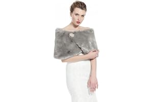 BEAUTELICATE Chal Estola de Pelo Mujer Boleros para Invierno Fiesta Novia Bodas