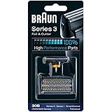 Braun Elektrorasierer Ersatzscherteil, kompatibel mit Series 3 Scherfolie und Klingenblock 30B, schwarz