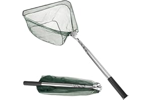 MI CASA Telescopic Fishing Landing Net Foldable Collapsible Extensible Foldable Portable for Bird Fish Catch Release Lightweight Portable Aluminum Alloy Frame