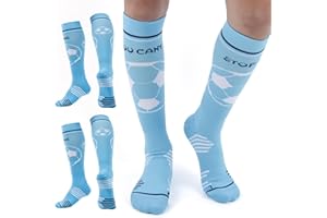 cheap4uk Stutzen Kinder Fußball 2 Paar Grip Socken Fussball Kinder Fussball Socken Kinder Socken Jungen 35-38 Sneaker Socken Rutschfest Geburtstags ＆ Weihnachts Geschenk für Kinder 4-16