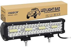 ‎RIGIDON RIGIDON 8D 12 Zoll 30 cm 240W außen alu led lichtleiste, 12V 24V Wasserdicht warmweiß offroad beleuchtung für Auto SUV Offroad ATV SUV LKW Traktor Fahrzeuge 4x4, Direkt led nebelscheinwerfer 6000K