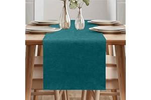 ARVOV Tischläufer Frühling Modern, Tischläufer Abwaschbar, Tischläufer Leinenoptik, Tischläufer Wasserabweisend, Tischläufer für Esszimmer Party Urlaub Dekoration (Blaugrün, 40 x 140 cm)