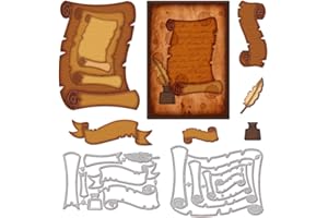 GLOBLELAND Troqueles de corte de plumas para hacer tarjetas, botellas, mapas, troqueles de metal, plantillas para álbumes de recortes, diario, papel en relieve, decoración de manualidades