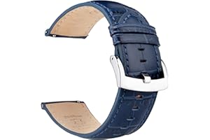 OTTOODY Alligator Grain Leather Watch Straps, Quick Release Top Grain Leather Watch Straps for Men Women - Choice of Color & Width 18mm 20mm 21mm or 22mm, Elegant Watch Band for Watch & Smartwatch