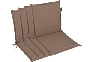 ‎LILENO HOME LILENO HOME Gartenstuhl Auflagen [4er Set - Niedriglehner] in Taupe - Bequeme Liegen als Sitzauflagen für Gartenmöbel - Stuhlkissen für Gartenstühle und Klappstühle MIA