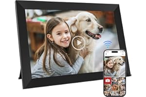 GGUA 10.1 Inch WiFi Digital Photo Frame Built in 32GB Memory, 1280x800 IPS LCD Touchscreen, Auto-Rotate and Audio, Quick and Easy Share Photos or Videos via the Frameo App, the Best Choice for Gifting