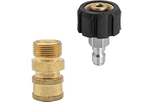 Fai Top Acoplamiento para Lavadora a Presión, Accesorios M22 a 1/4" Conexión Rápida, Conector Macho de Pistola de Agua de Alta Presión para Pistola de Pintura