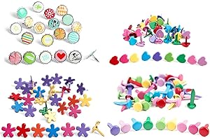 EACHPT Attaches parisiennes, 250 pièces Métal Brads Mini brads Scrapbooking Brads Brads Colorés Brads en métal pour lartisanat pour Carterie Crafting bricolage Fournitures Outils