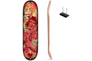 Frikink - Skate Madera Decoración Pared, Tabla Decorativa 8 Pulgadas, Arte Pared Skateboard, Decoración Tattoo, Accesorios de Montaje.Skate Demon.