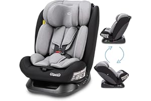 Booboo Safety London Child Seat without Isofix i-Size Reboarder, from 40 to 150 cm, Baby Car Seat - Black Grey