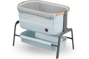 Maxi-Cosi Iora Culla Neonato, Culla Co-Sleeping 0-6 mesi, max 9 kg, Culla Fianco Letto Reclinabile in Posizione Antirigurgito, Altezza Regolabile, Materassino Culla, Ampio Cestello, Essential Grey