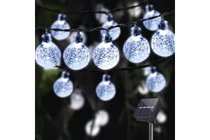 LQWELL® Guirlandes lumineuses solaires à l'extérieur - 30 LED - 8 M - IP44-8 Modes - Pour ExtÉRieur/IntÉRieur - Pour Imperméable Jardin, Terrasse, Balcon, Mariage, FÊTe (8M 30LED Blanc)