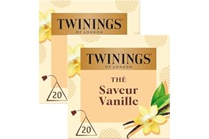 Twinings - Assortiment Découverte Rond et Gourmand - Thé Noir Saveur Vanille - 40 Sachets - à Déguster Chaud ou Froid