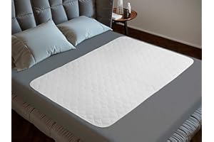 Lynmark® Washable Incontinence Bed Pads Without Tucks - Non-Slip Bedwetting Mattress Protector Absorbs Up to 2L - Leak-Proof OEKO-Tex Certified Cotton Waterproof Cover for Double Beds- 135x85cm, White