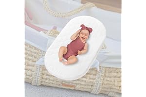 Alcube® Sleepy Matelas pour bébé 40 x 80 cm – Matelas Ovale pour Berceau avec Housse de Matelas Amovible – Lavable en Machine à 60 °C I Matelas pour Poussette combiné avec couffin