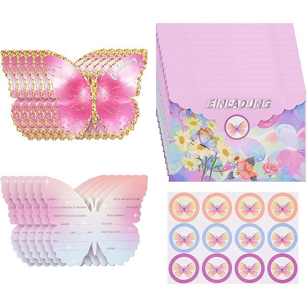 12 Schmetterlingsringe Für Mädchen - Bunte Kinderringe Für Geburtstage