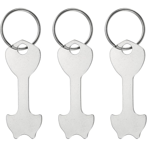 Lot De 4 Porte-clés Jeton Caddie – Acier Inoxydable – Pour Chariot Supermarché – Élégant Et Pratique – Cadeau Utile