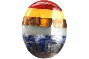 Pietre di Cristallo Curative Pietra Dei Chakra,Guador Pietra di Sette Colori Pietra di Palma Pietre di Quarzo Pietra Naturale Pietra Chakra per Litoterapia Benessere Meditazione e Yoga (Forma ovale)