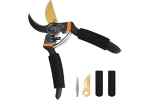 XTOERBUY Garden Shears,Secateurs & Pruning Scissors Premium Titanium Gardening Scissors Professional Hand Pruners Hedge Shears