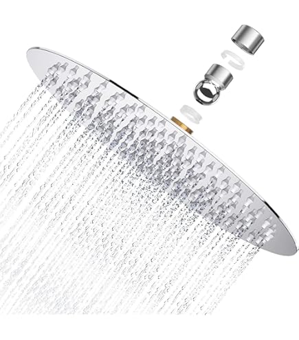 Pommeau De Douche Effet Pluie 20x20cm - Acier Inoxydable 304, Buses Silicone Anti-calcaire, Haute Pression
