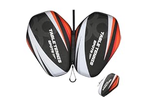RENOPFECT Table Tennis Bat Case, Robust Table Tennis Bat Cover, Waterproof Table Tennis Covers for 2 Bats and 2 Balls, Table Tennis Bat Bag, Table Tennis Bag with Padded Racket Compartment