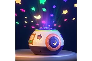 TUMAMA KIDS TUMAMA proyector de sueño del bebé, proyector de luz Nocturna con Luces sensoriales de Estrellas y música, Chupete de bebé de Ruido Blanco de la máquina de Juguetes proyector para bebés niños niñas
